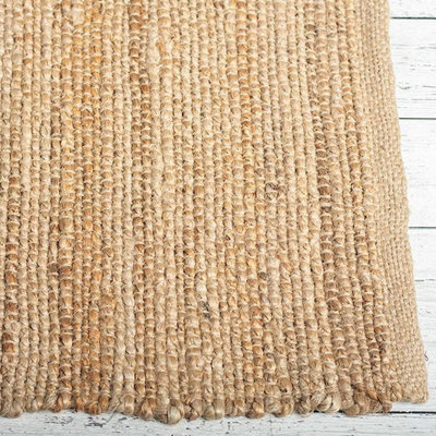 Tapis en jute de coton beige Cayli