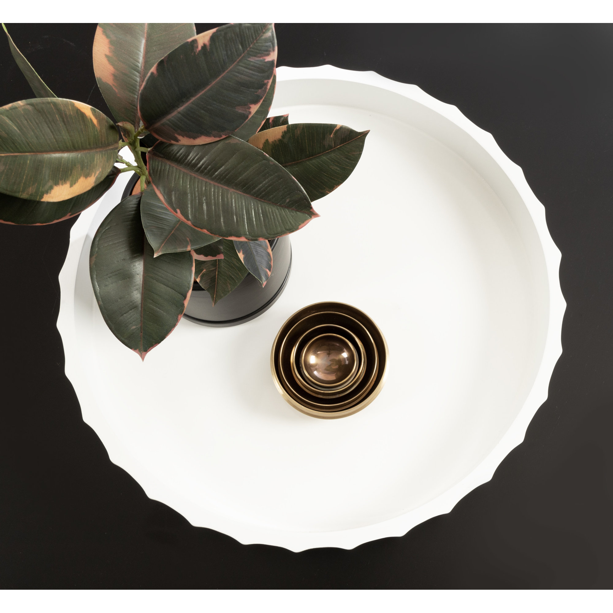 Montara Fluted Round Serving Tray, 1.96" H x 15.6" W x 15.6" D, White