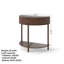 Table d'entrée, table demi-lune avec 2 tiroirs de rangement en rotin, petites tables rondes circulaires pour le couloir, consoles étroites pour le salon (brun)-1573682858