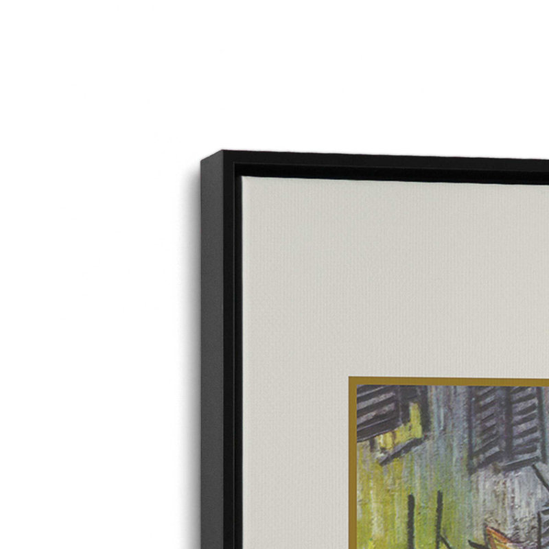 Impression sur toile de Van Gogh's Cafe Terrace at Night v3, H 12,75 po x l 8,75 po, Noir satiné