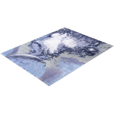 Tapis unique noué à la main gris Odom de 9 pi 2 po x 12 pi 1 po Odom