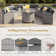6 - Person Fully Assembled Curved Patio Conversation Set With Side Table
