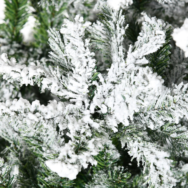 Arbre de Noël enneigé enneigé 9 pi, produit en plastique, conception facile à ranger et à installer, pour décorer