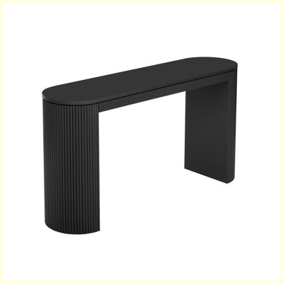 Curved Design Console Table with Unique Vertical Stripe Design