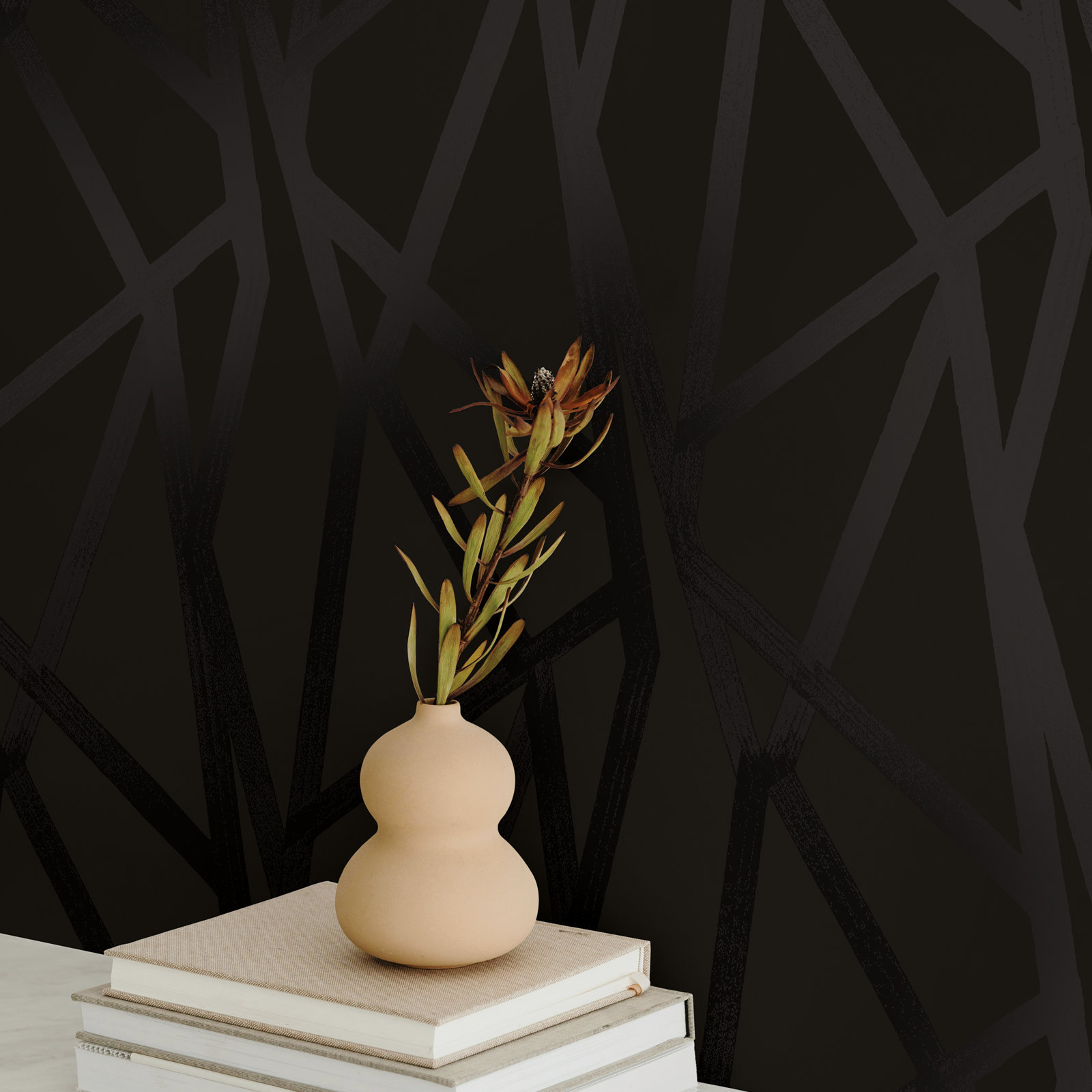 Huey Self-Adhesive Wallpaper Roll, Black, 16.5" L x 20.5" W