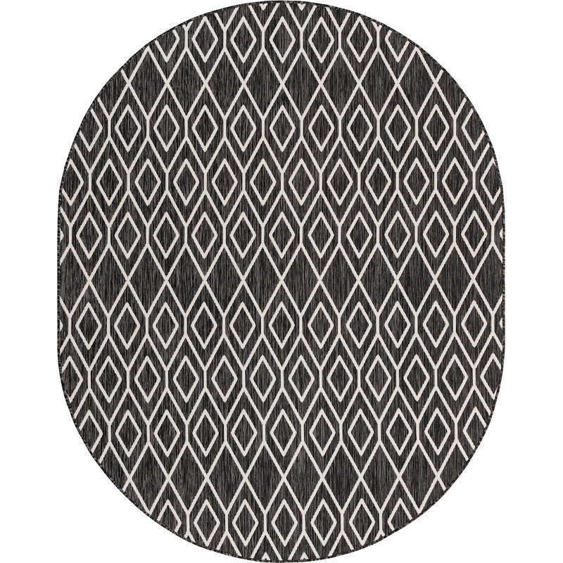 Outdoor Destiny Area Rug Ash Color, Oval 7'10" x 10'