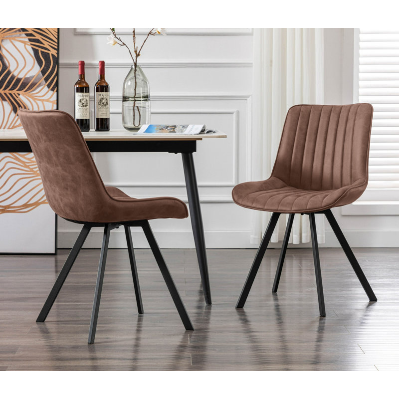 Gracija 18.52'' H Upholstered Side Chair, Dark Brown