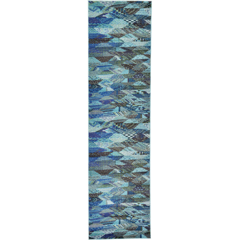 Albro Washable Geometric Indoor Rug, Runner 2'7" x 10'