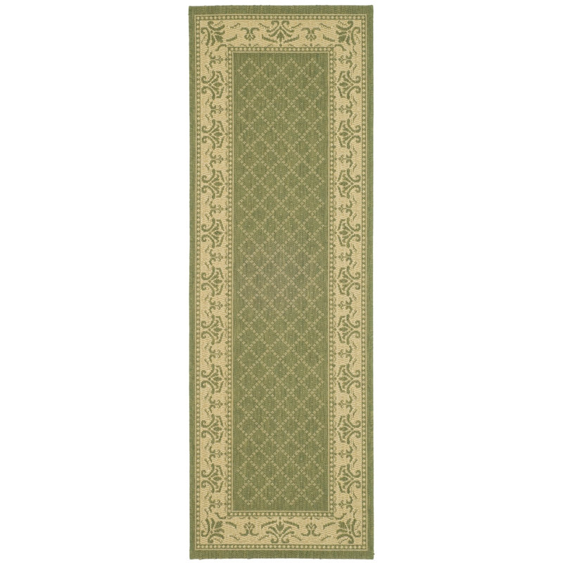 Tapis d'intérieur / extérieur vert Bordeaux Bordeaux, Tapis de couloir 2 pi 3 po x 10 pi