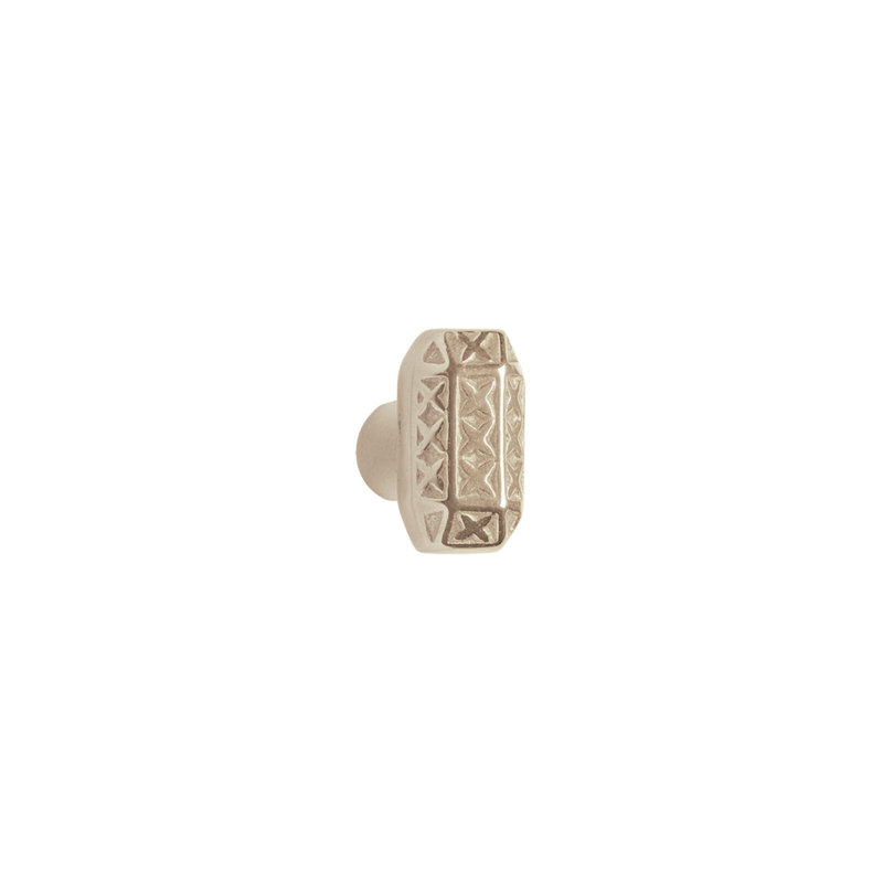 Emerald Bronze Rectangular Knob, White Bronze Light