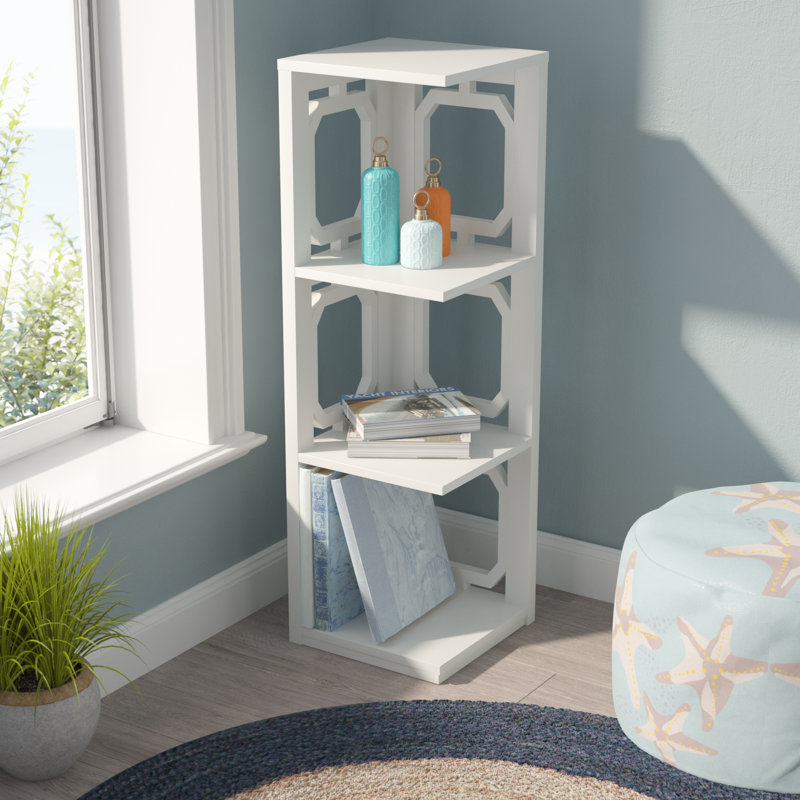 Bibliothèque de coin H 38,5 "x l 12" Rumbell, Blanc, (3 tablettes) H 39 po x l 12 po x P 12 po