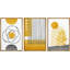Cadre flottant de style Mid-Century moderne 3 pièces, impression sur toile-79731198-79731196