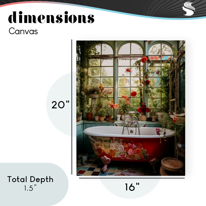 Toile florale pour baignoire Sunroom, H 20 po x l 16 po