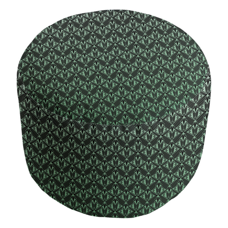 Avicia Upholstered Pouf, Green/Black