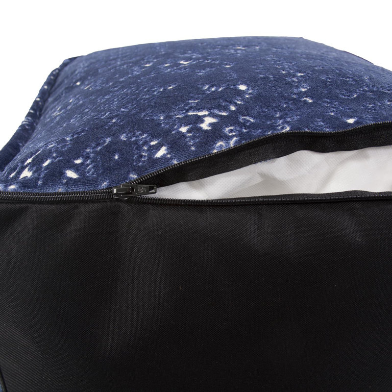 Pouf carré de 20 po de largeur, Bleu