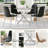Round Glass Dining Table Set, 36" Clear Tempered Glass Tabletop With 4 Velvet Dining Chairs(Set Of 5)-1805813772