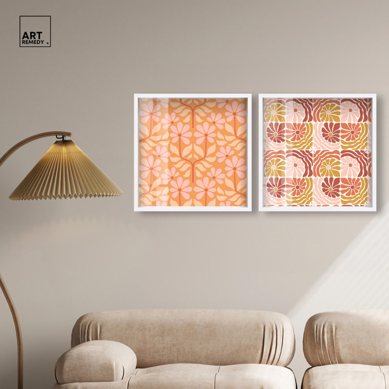 Ensemble d'illustrations murales abstraites Lucid par Harmony, cadre blanc, 20 x 20, H 21 po x l 21 po, Cadre blanc