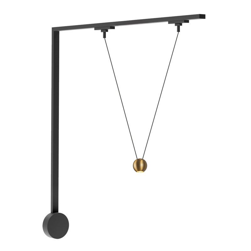Ensemble de rail d'éclairage à DEL Trilo, Or brossé