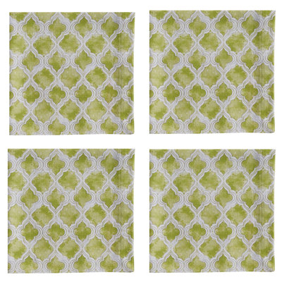  Ensemble de 4 serviettes aquarelle abricot