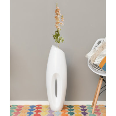 Hada White Floor Vase