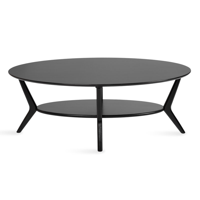 Table basse ovale pour le salon, Noir