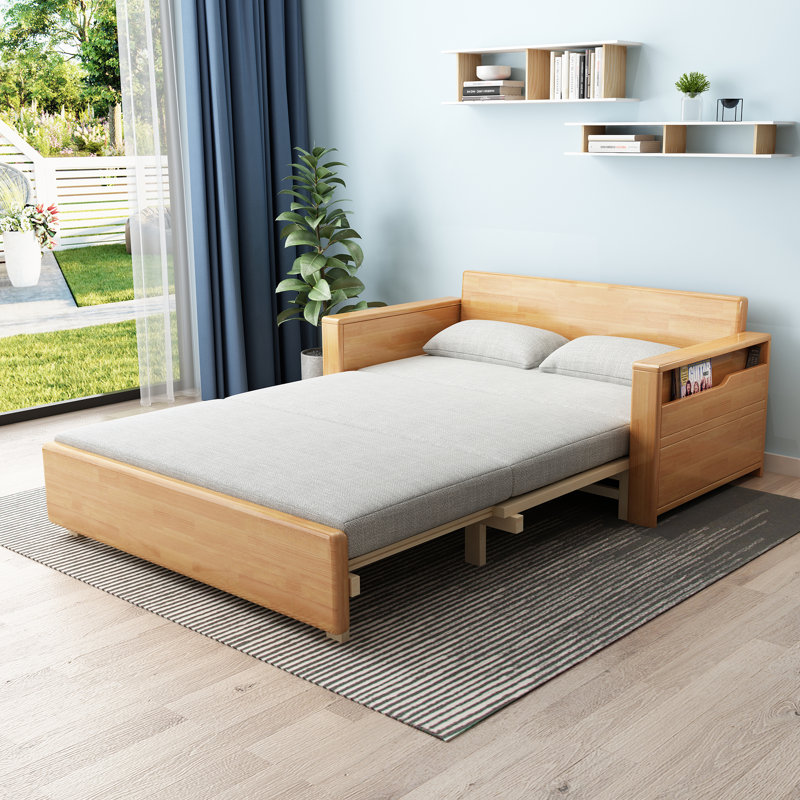 70.8"Queen cushion Convertible Sofa sleeper with Pillows,Sectional Sleeper  with Reversible Chaise,Solidwood  3 in 1 Pull Out Couch Bed for Living Room,Apartment