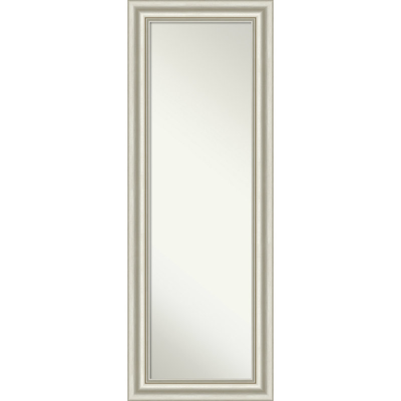 Sophia Non-Beveled Framed Full-Length On the Door Mirror, Silver