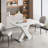Expandable Square Dining Table with Metal Base Easy Assembly and High Load Capacity
