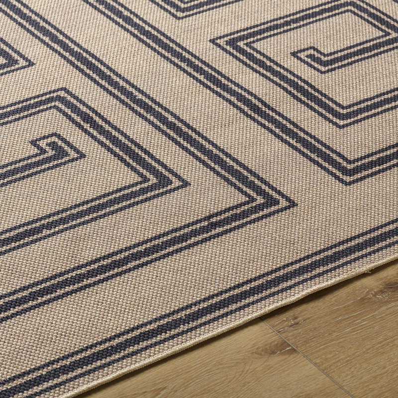 Carah Khaki Machine Washable Area Rug, Rectangle 8' x 10'