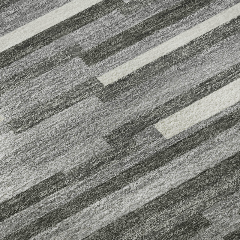 Premium Machine Washable Prisco Gray Rug, Rectangle 8' x 10'