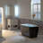 48'' Freestanding Air Soaking Acrylic Rectangular Black Bathtub with Integrated Seat,Non-Slip Design-88621943