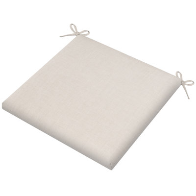 Patio 2-piece Seat Cushions Outdoor Chair Pads With Zipper, Beige