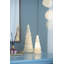 Glass Cone Tree With Light - Set of 3 - 3.5" x 3.5" x 8.3" - Cream