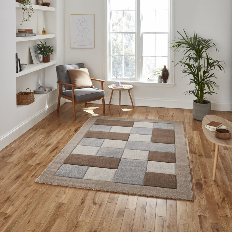 Bedsworth area rug Machine Woven Rectangle Beige/Grey, Rectangle 80cm x 150cm