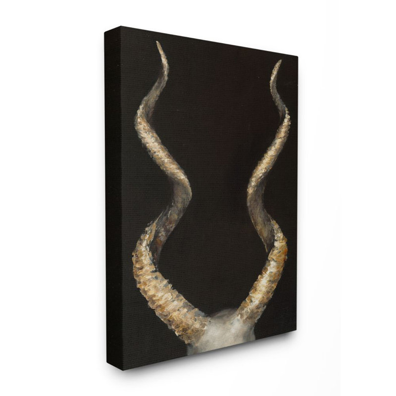 " Goat Horns Shadow Black Gold Animal " by Third And Wall, Wrapped Canvas, 30" H x 24" W x 1.5" D