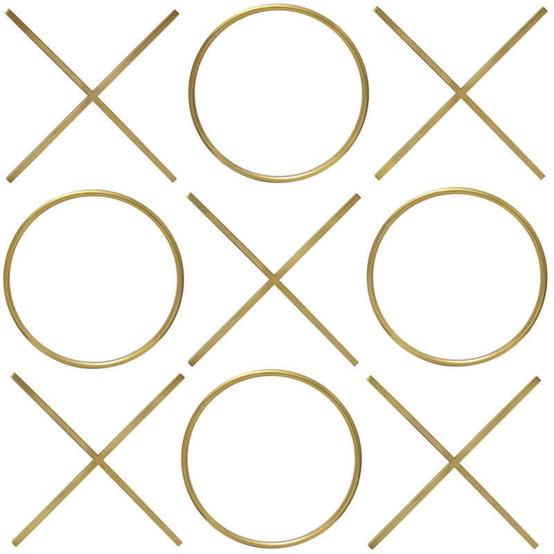 Modern Metal Wall Decor, Gold, 66.75" H x 66.75" W x 0.75" D