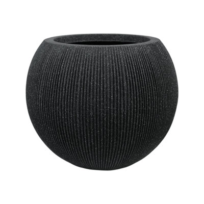 Jardinières rondes en plastique de 14,5 pouces de diamètre noir pour plantes d'extérieur, pot de plante avec trous de drainage et bouchon pour jardin à domicile, grand pot de fleurs pour plantes d'intérieur et d'extérieur, 11,8 H (ouverture de pot de 8,9 po)