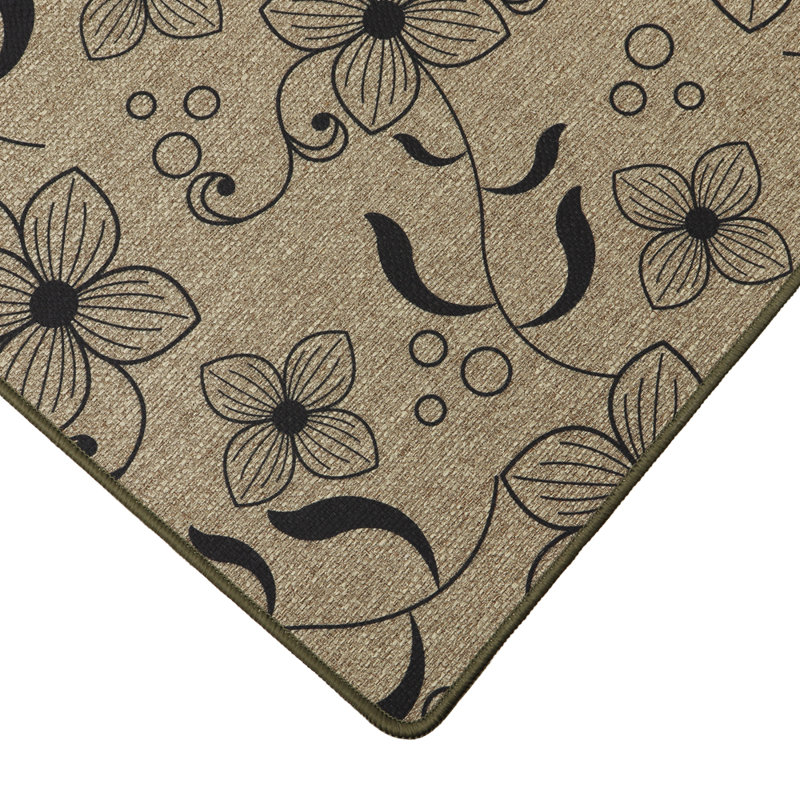 YES Non-Slip Floral Indoor Doormat, 50 cm W x 75 cm L
