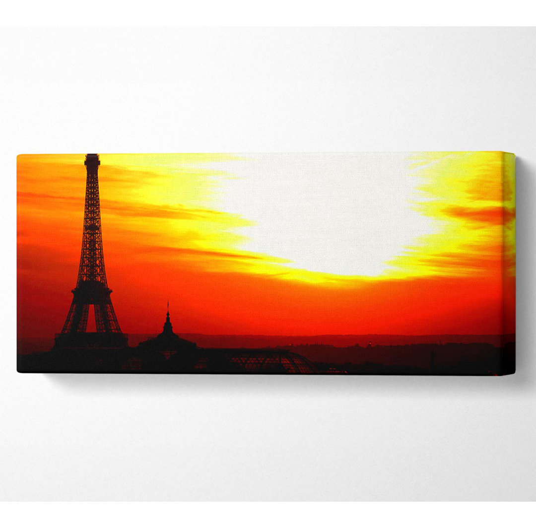 Paris Eiffelturm Sun Blaze - Leinwanddrucke auf Leinwand