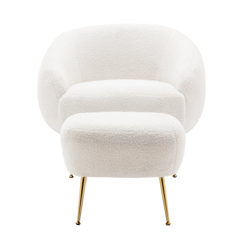 Fauteuil demi-tonneau en velours 29,56 po Jazilynn