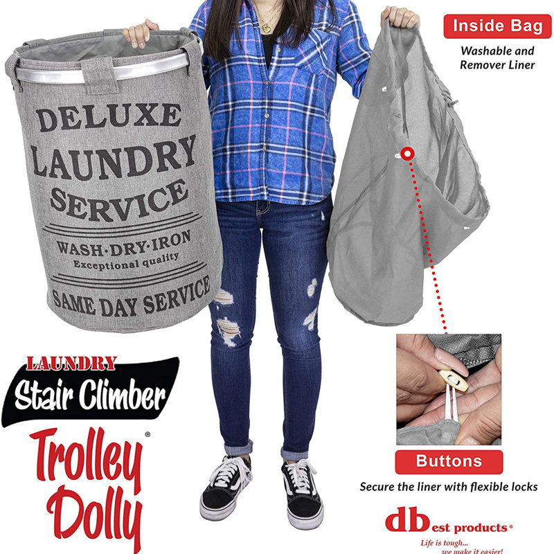 dbest products Stair Climber Laundry Trolley Dolly, Gray