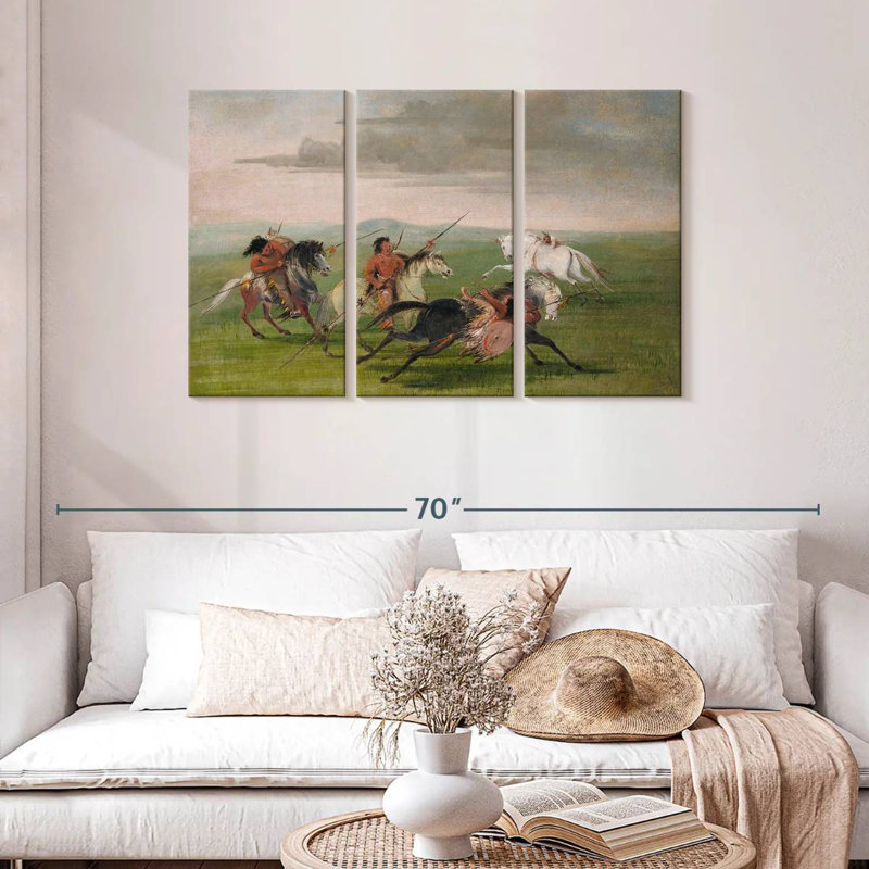 Lelar Comanche Feats Of Horsemanship, 28" H x 45" W