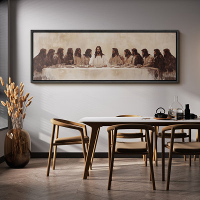 The Last Supper Religious Jesus Christ and Disciples Classic Biblical Painting  Vintage Church Wall Pictures, Giclee Canvas Digital Print Extra Large Framed Wall Art
