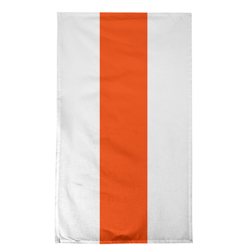 Anaheim Stripe Tea Towel Kitchen Towel, Poly Twill, White/Orange/White