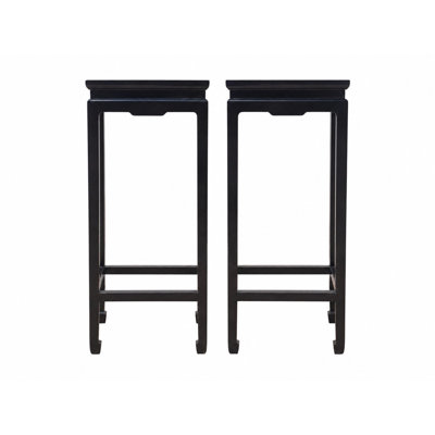 Pair of Elm Wood Side Tables