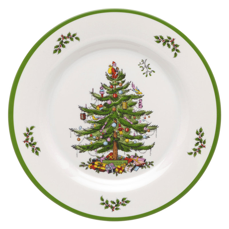 Spode Christmas Tree S/4 Melamine Dinner Plates 11"