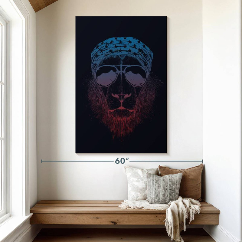 Brampt Wild Lion Dark, 51" H x 34" W