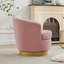 Fauteuil demi-tonneau pivotant en velours Janien-797537533