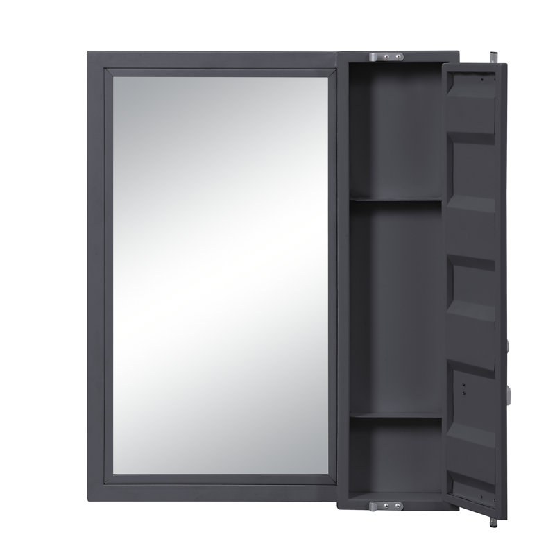 Cargo Gunmetal Finish Vanity Mirror, Gunmetal