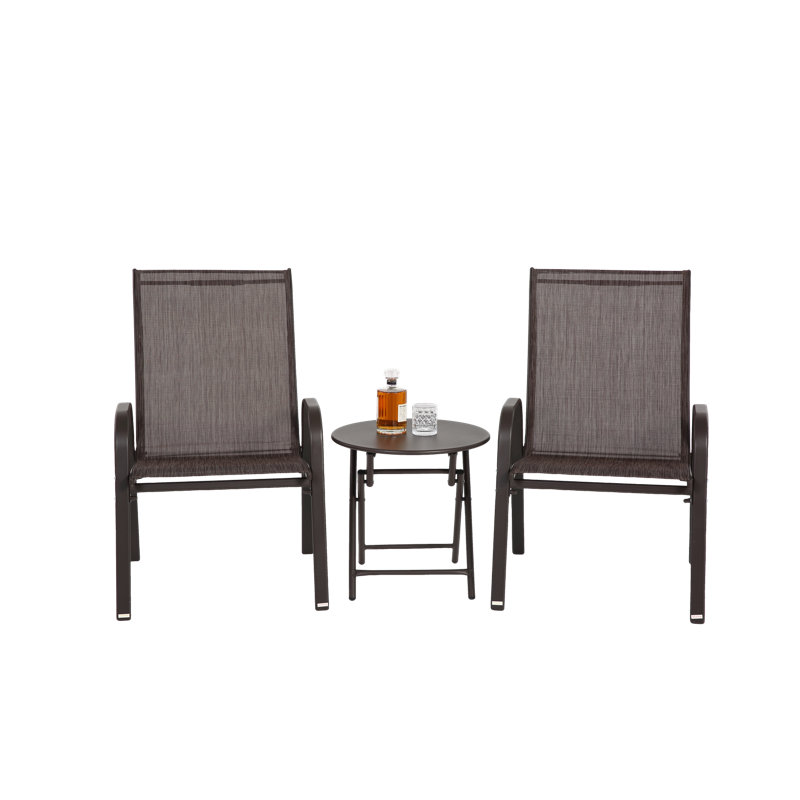 Ensemble de conversation respirant pour 2 personnes, Brun